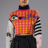 Front View Ciao Bella Graphic Turtleneck Sweater