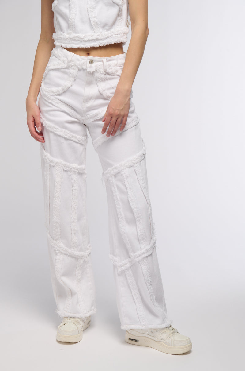 CIARA DISTRESSED WIDE LEG JEANS view 0