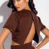 Front View Cici Cropped Open Back Tshirt