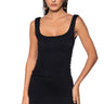 Front View Cinch Me In Knit Mini Dress In Black