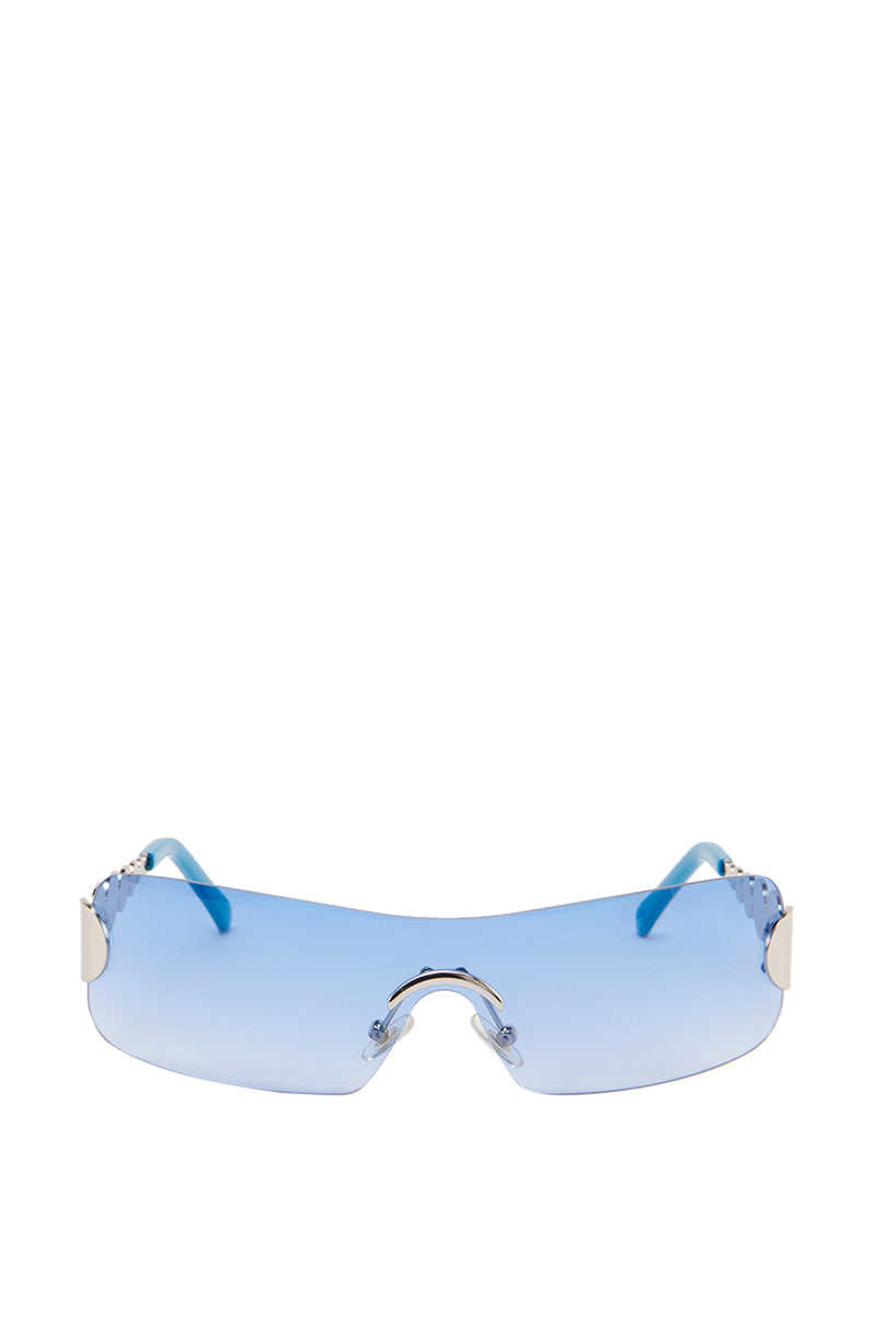 Side View Circles Round You Sunglasses In Blue