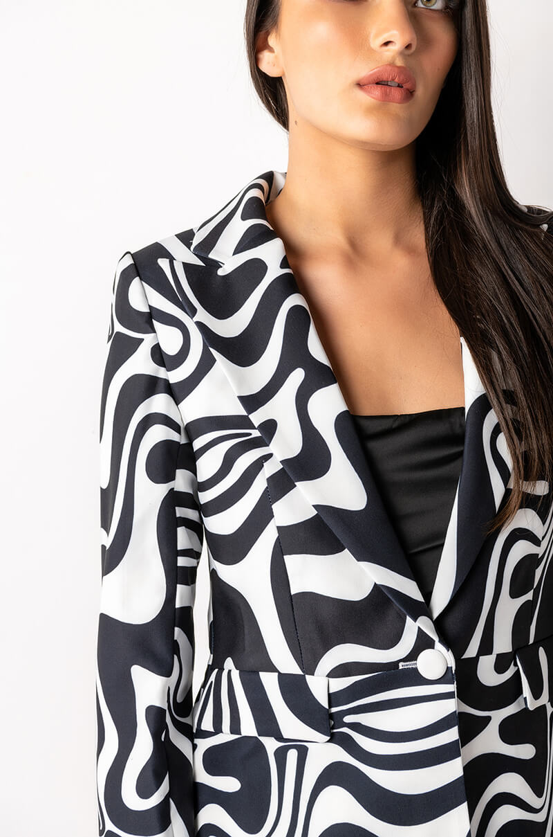 Extra View City Girl Swirly Open Back Blazer