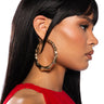 Front View City Slick Bamboo Hoops In Gold