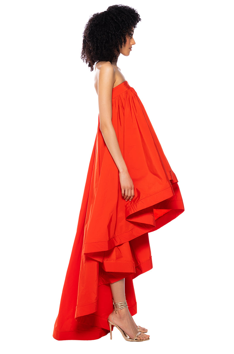 Full View Clara Strapless High Low Maxi Dress