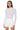 Front View Clarissa Embellished Long Sleeve Mesh Top In White