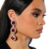 Front View Class Act Gem Drop Earrings