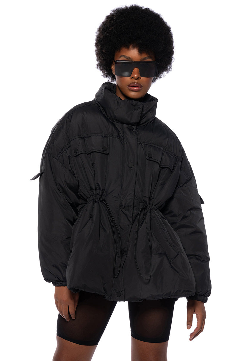 CLASSIC CINCHED WAIST PUFFER JACKET view 0