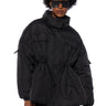 Front View Classic Cinched Waist Puffer Jacket