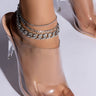 Front View Classic Cuban Anklet Set