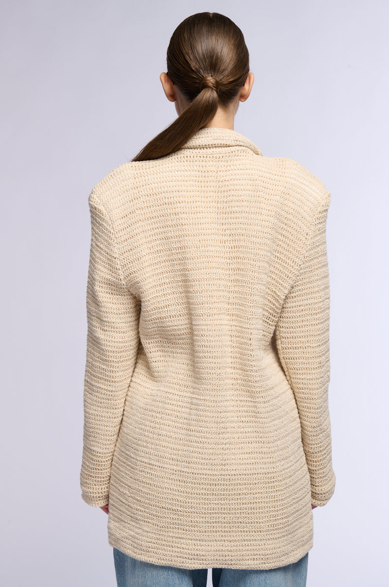 Full View Classic Oversized Crochet Blazer