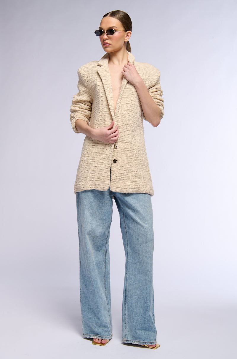 Extra View Classic Oversized Crochet Blazer