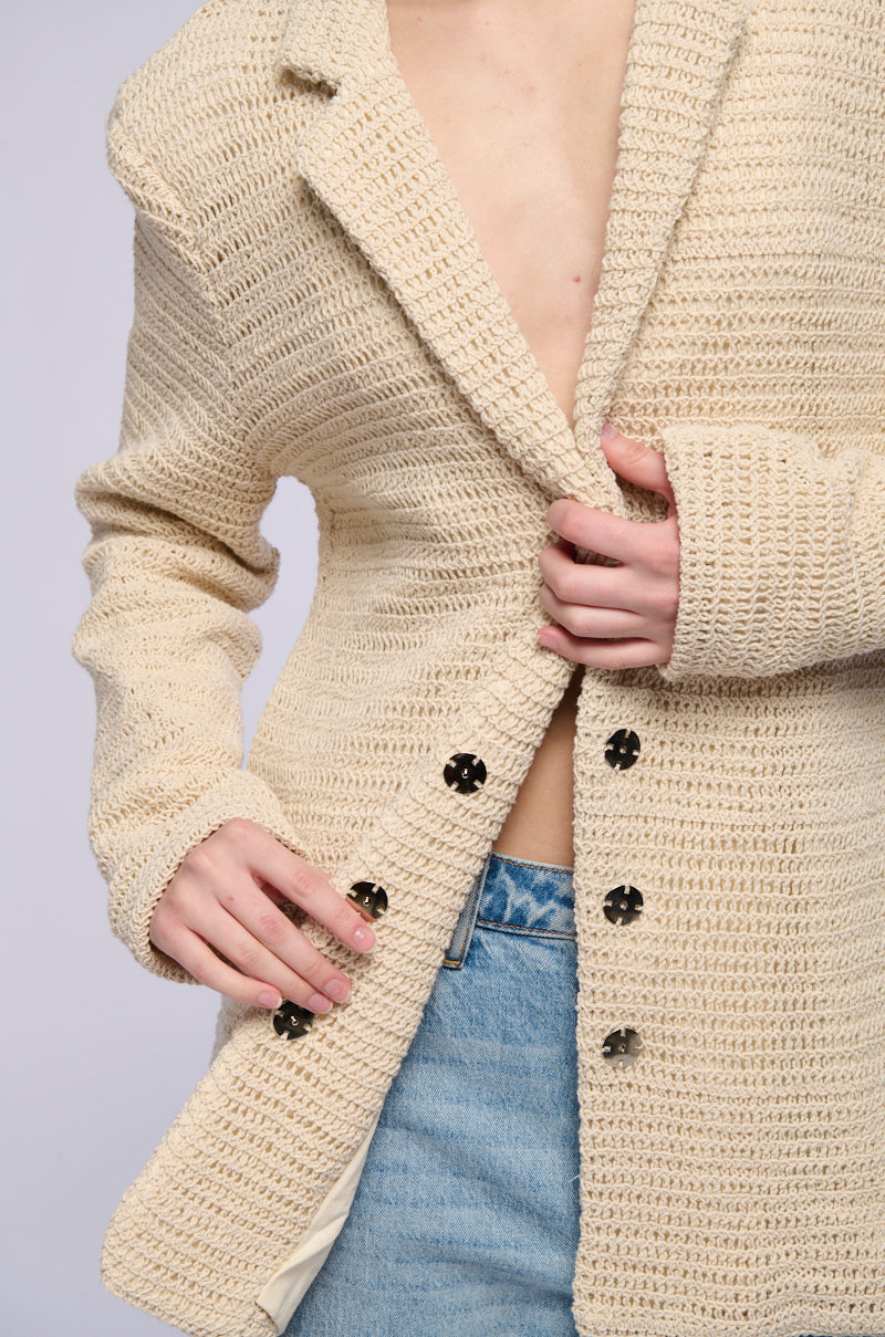 Extra View Classic Oversized Crochet Blazer