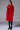 Front View Classic Teddy Trench In Red