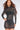 Front View Classy Mock Neck Rhinestone Mesh Dress