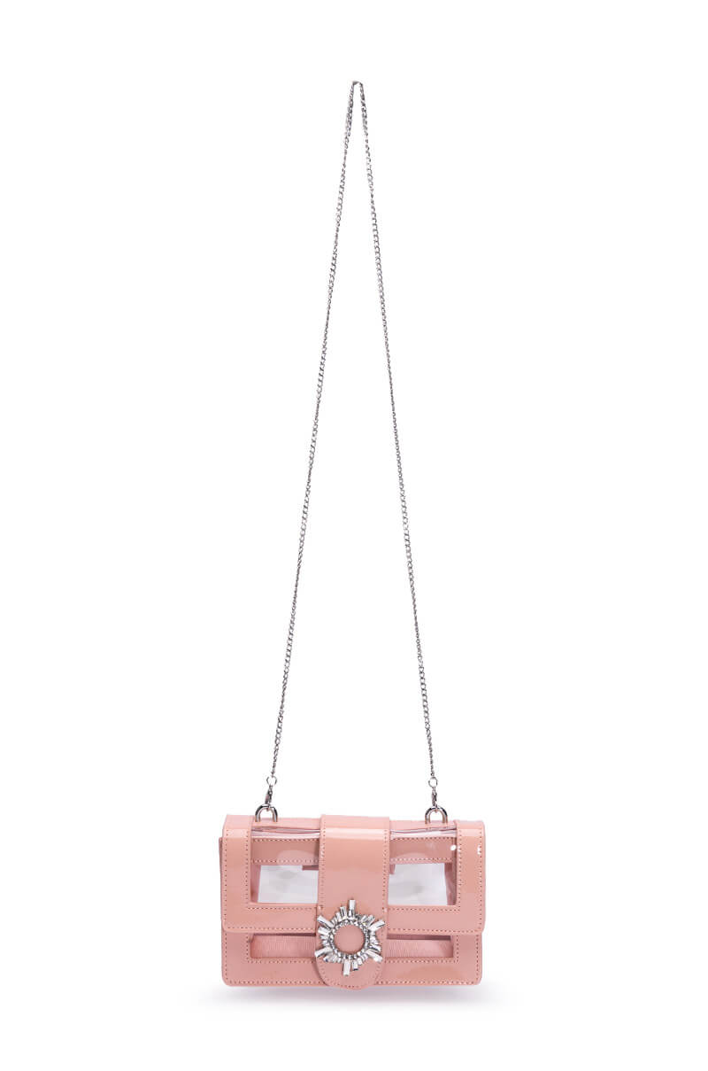 Back View Clear Nude Embellished Purse