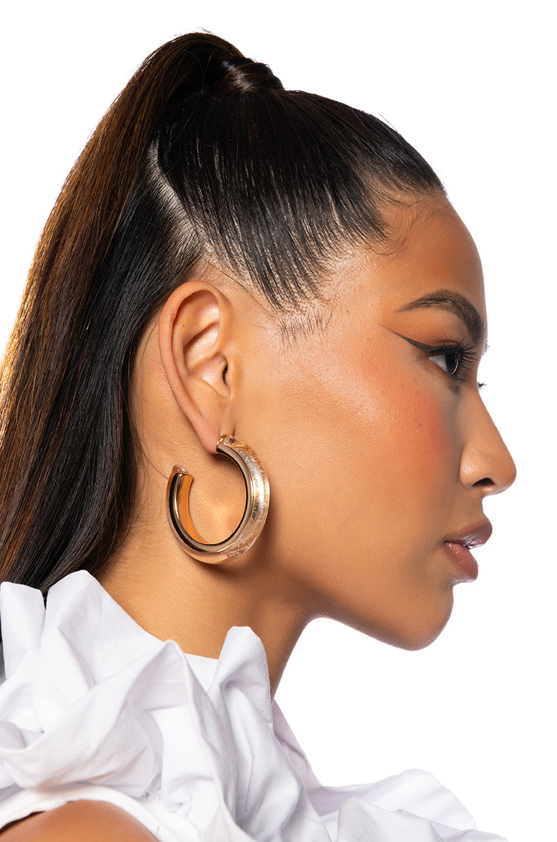 Front View Clearly Obsessed Open Hoops