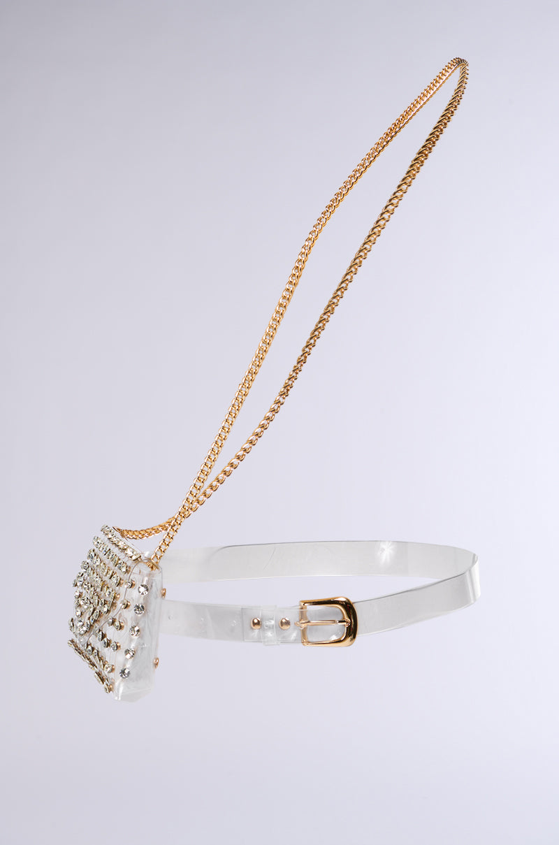 Back View Clearly Worthy Bling Belt Bag 1
