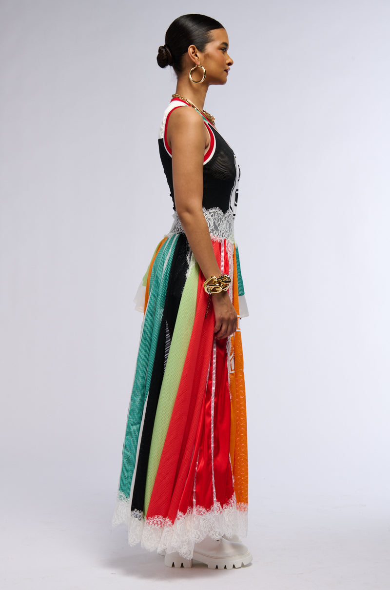 Detail View Cleat Chaser Layered Jersey High Low Dress