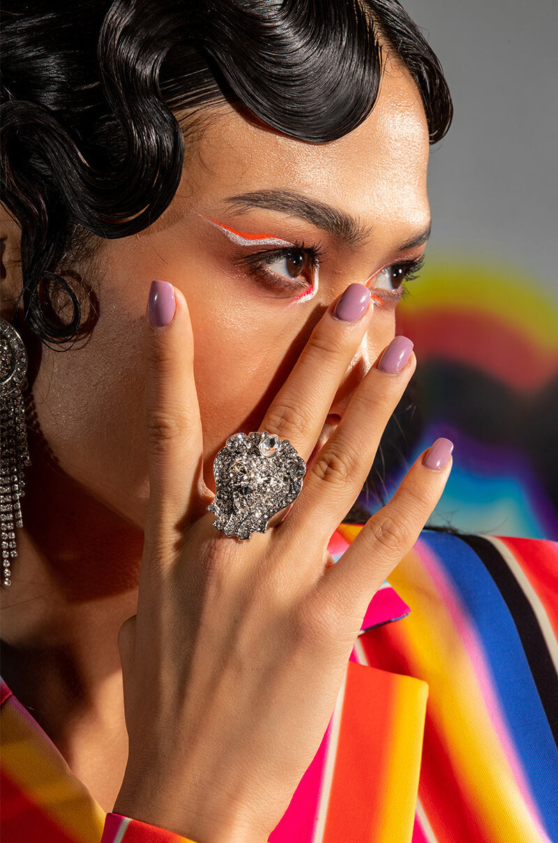 CLEO RHINESTONE COCKTAIL RING view 0