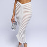 Front View Cleo Semi Sheer Maxi Skirt In White