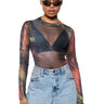 Front View Close To Me Mesh Mock Neck Bodysuit