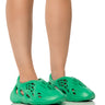 Front View Cloudgate Flatform Sneaker In Green