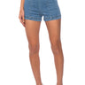 Front View Club High Waisted Denim Shorts