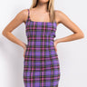 Front View Clueless Vibes Mini Tank Dress in Purple