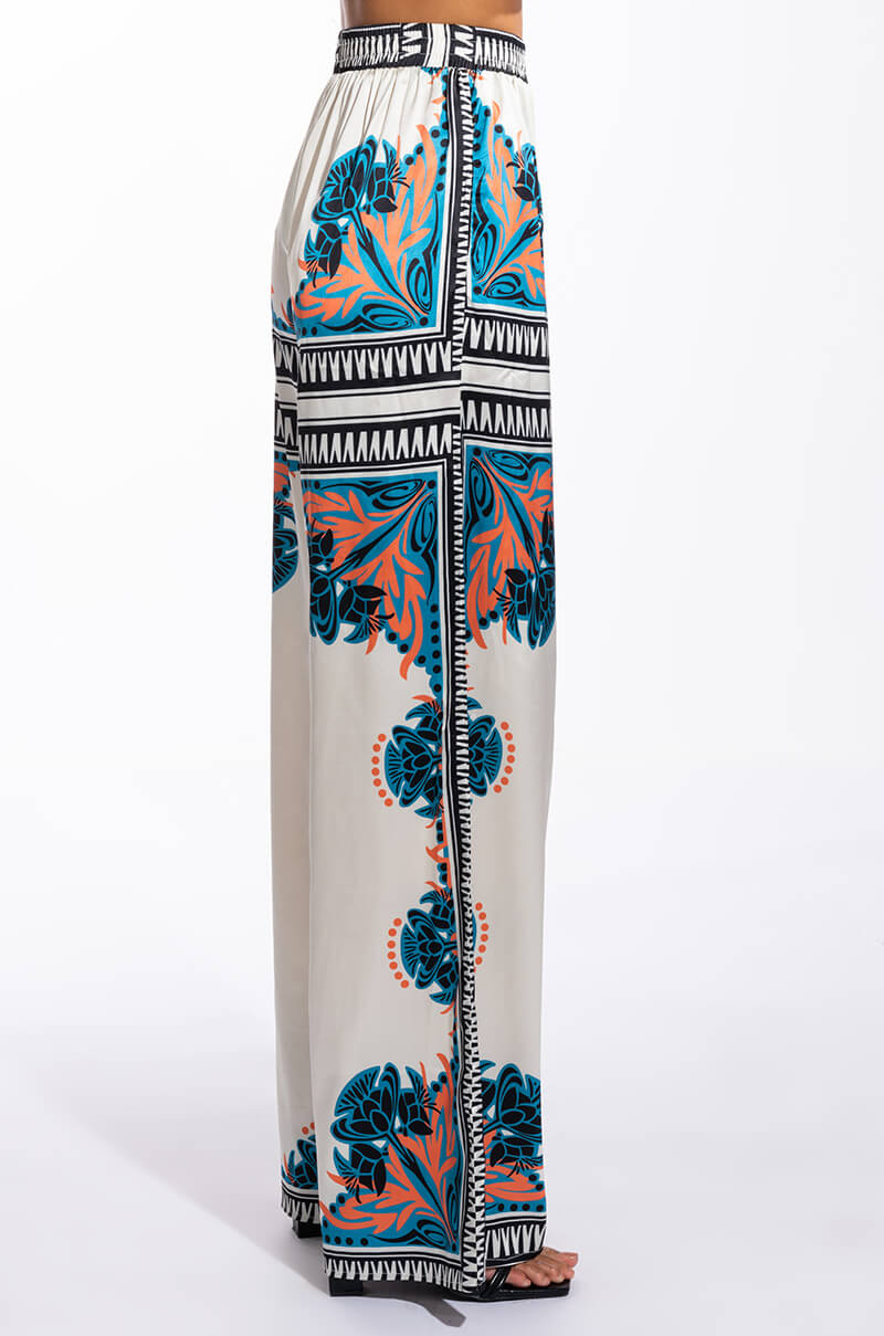 Detail View Coastal Living Oversized Satin Wide Leg Pant