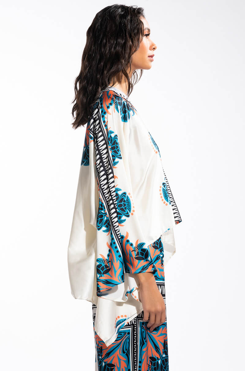 Detail View Coastal Living Oversized Satin Wide Leg Pant