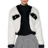 Front View Coco Crop Faux Fur Jacket