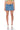 Front View Coco Pleated Micro Mini Denim Skirt