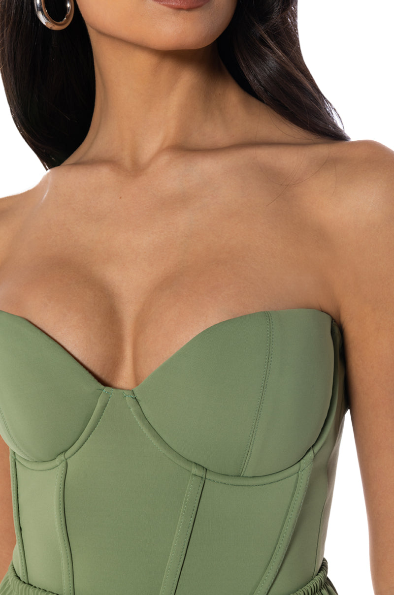 Extra View Cocoa Butter Scuba Corset In Green