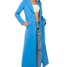 Front View Cocoa Butter Scuba Trench In Blue