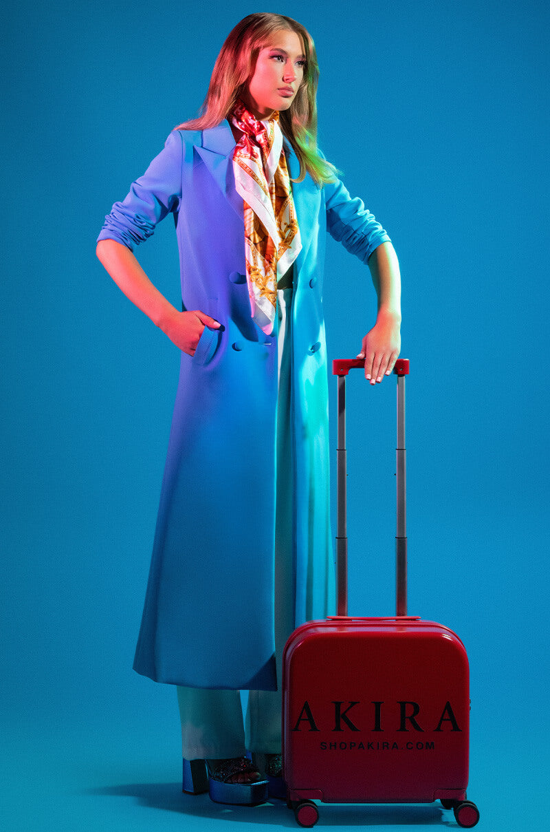 Extra View Cocoa Butter Scuba Trench In Blue 14