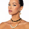 Front View Cocos Pearls Cross Necklace And Earring Set