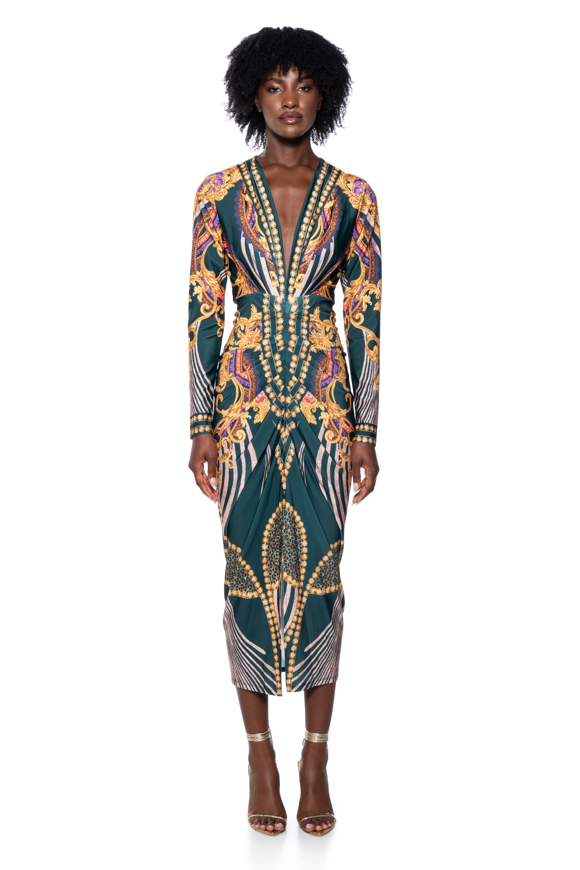 colette midi dress COLETTE SCARF PRINT MIDI DRESS – AKIRA
