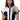 Front View Color Blocked Faux Leather Button Down