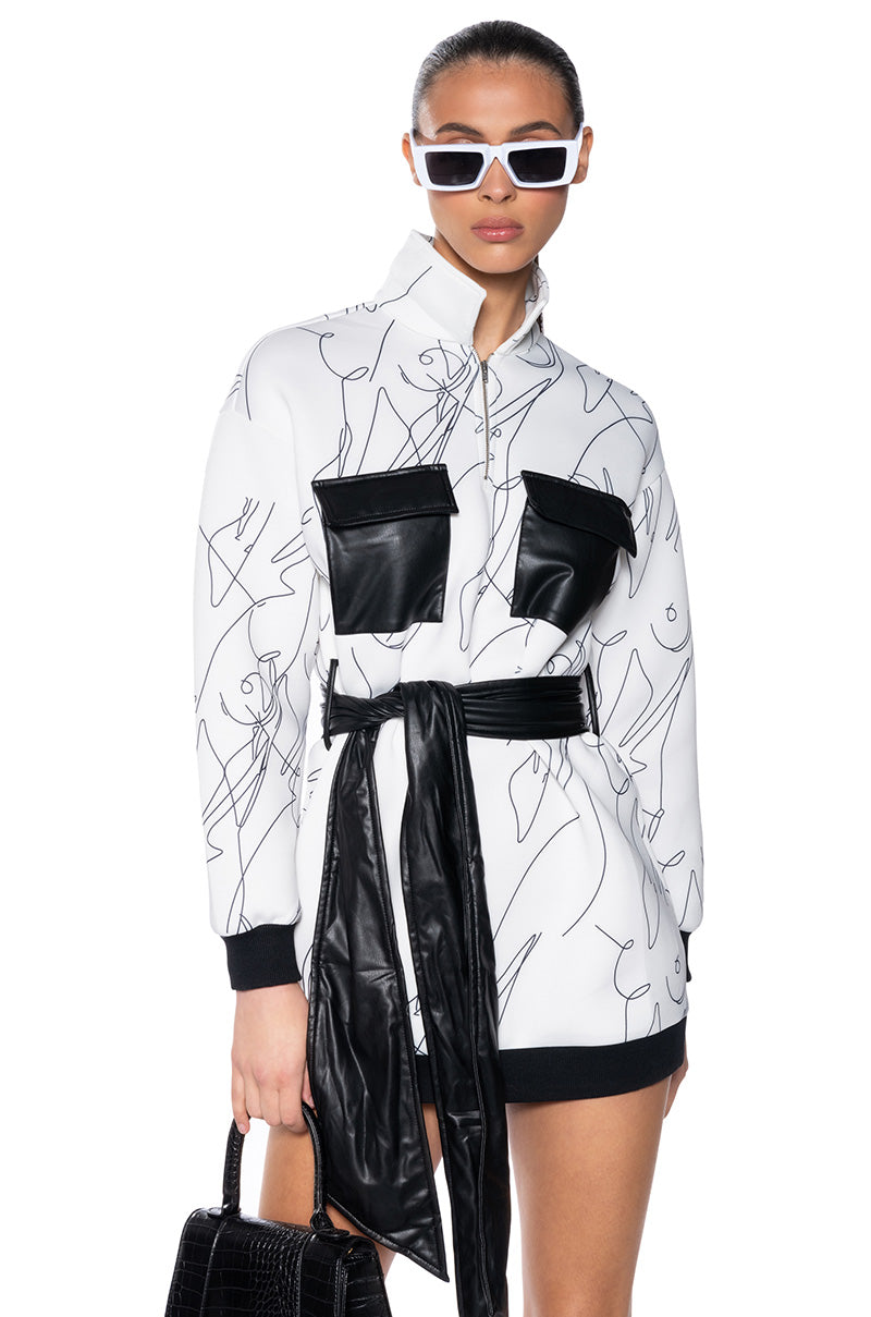COLOR ME IN TIE FRONT MINI DRESS view 0