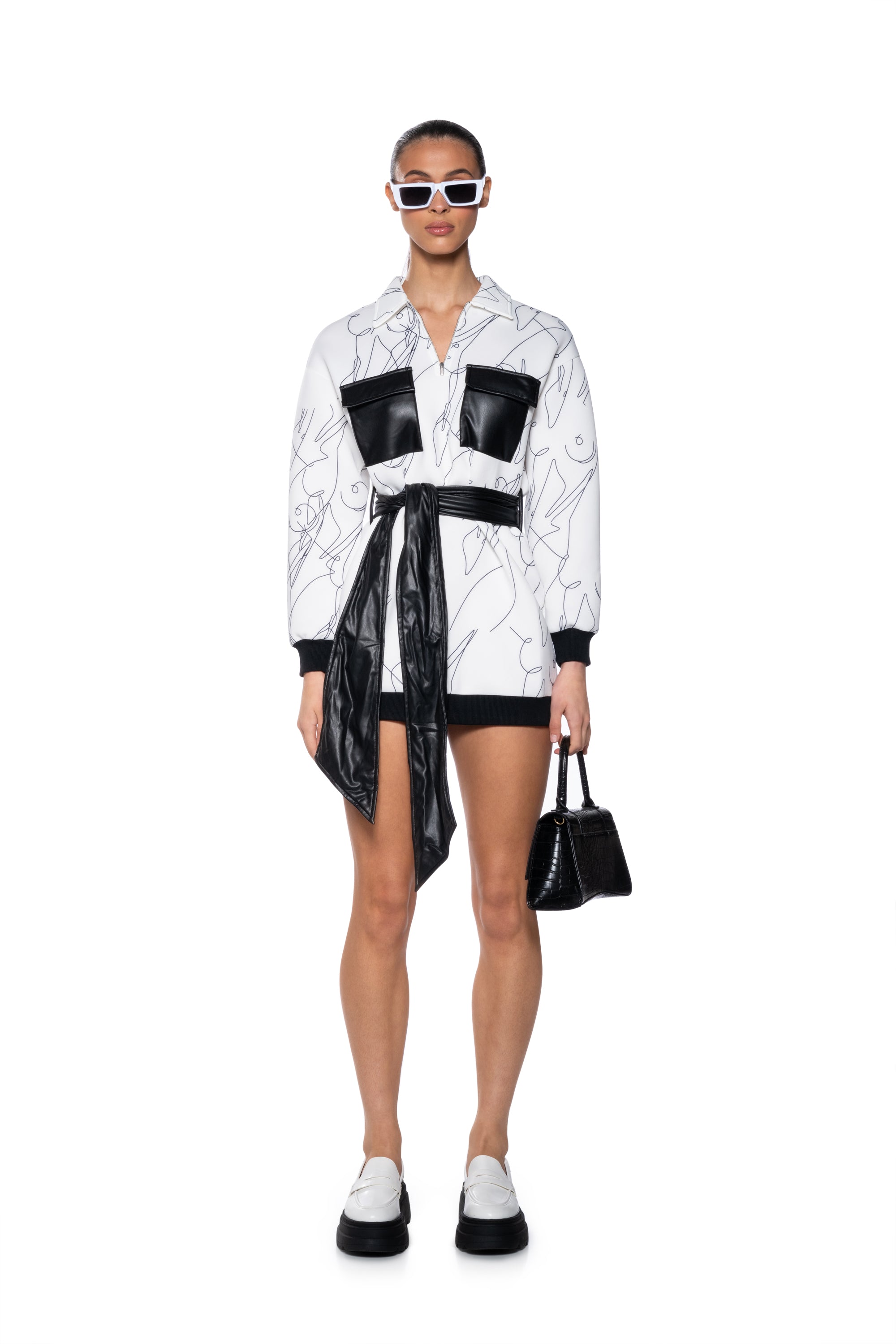 Extra View Color Me In Tie Front Mini Dress