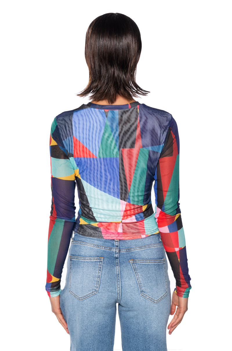 Full View Color Me Pretty Long Sleeve Mesh Top 4