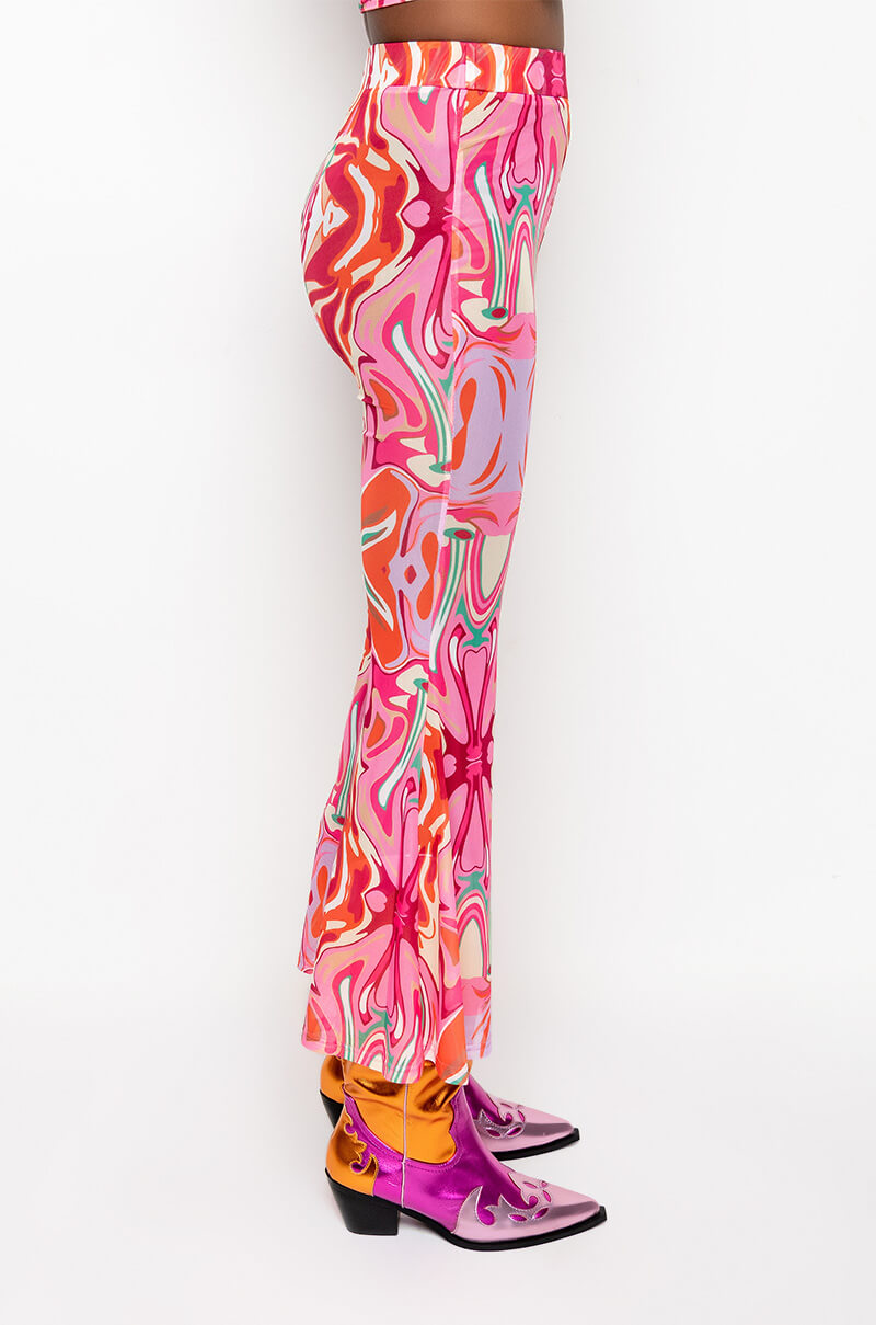 Extra View Colorful Imagination Flared Mesh Legging view 7