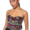 Front View Come Alive Rhinestone Embellished Corset