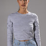 Front View Come Around Distressed Long Sleeve T Shirt