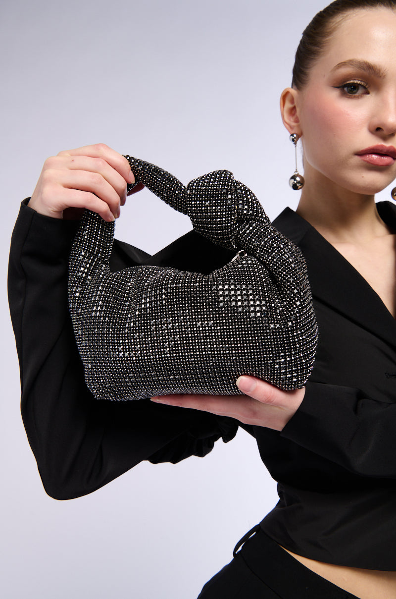 COME CLOSER RHINESTONE PURSE IN BLACK view 0