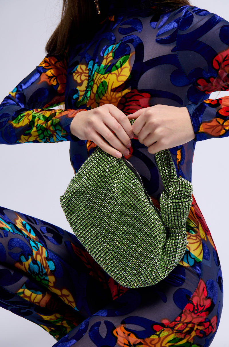 COME CLOSER RHINESTONE PURSE IN BLACK view 0