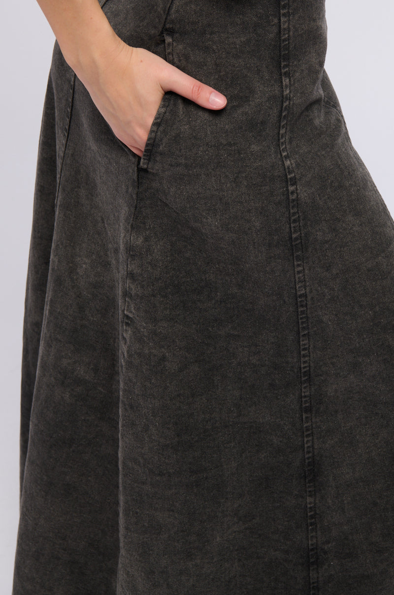 Extra View Come To Me Denim Maxi Skirt