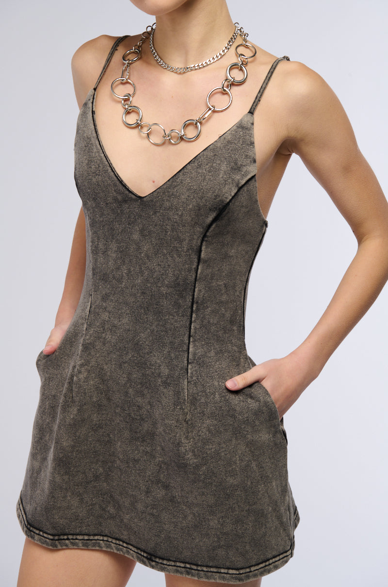 Extra View Comfy And Snatched Mineral Washed Mini Dress