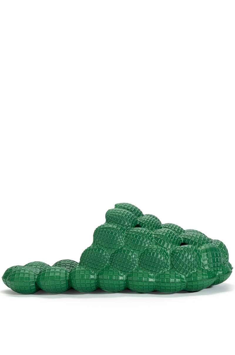 Side View Comfy Girl Chic Green Bubble Slide