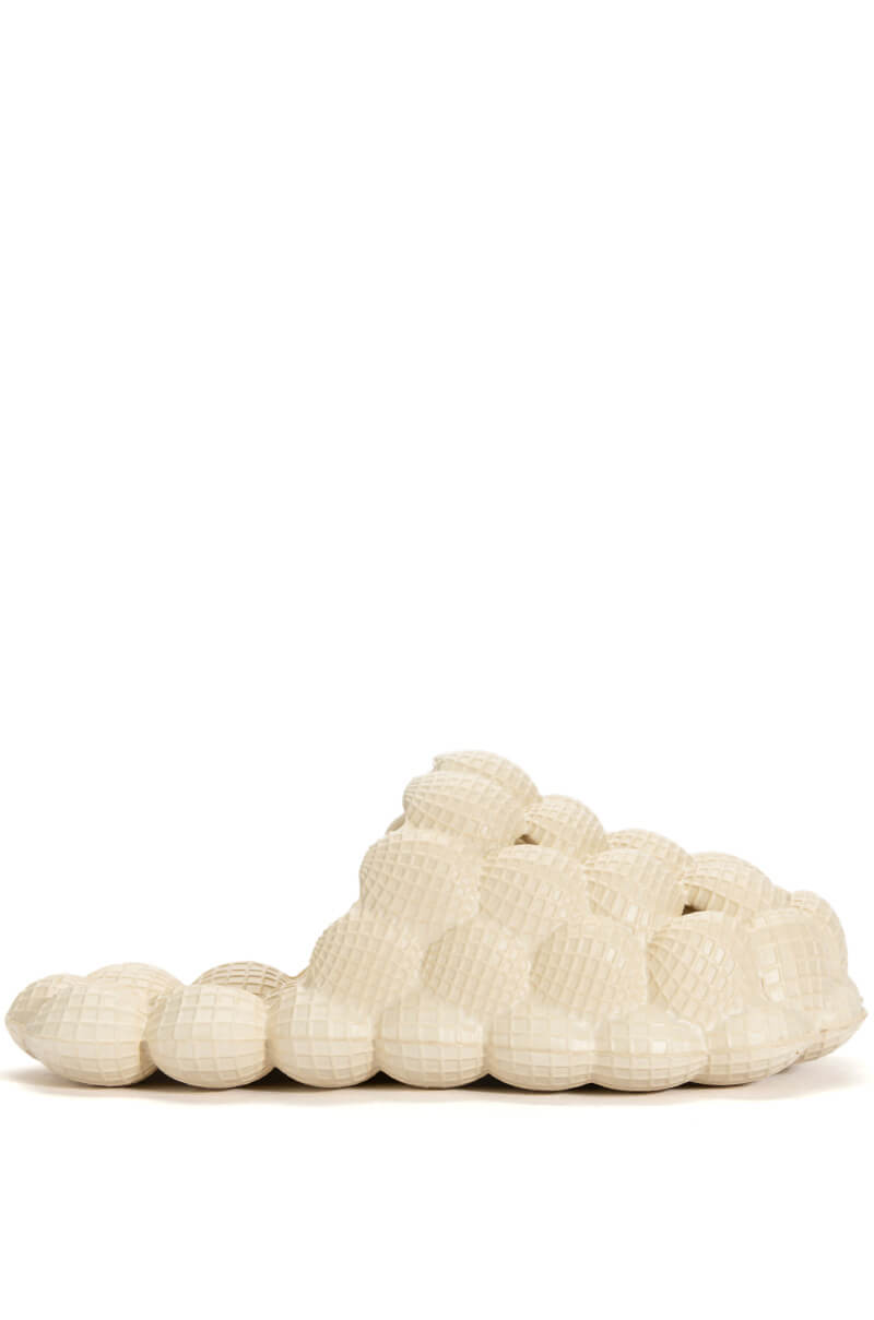 Side View Comfy Girl Chic Nude Bubble Slide